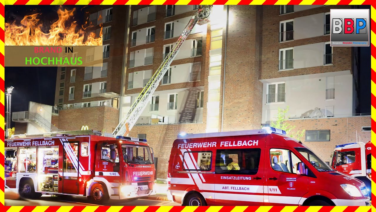 🔥 Brand 🚒 in Hochhaus, Fellbach, 06.05.2023.