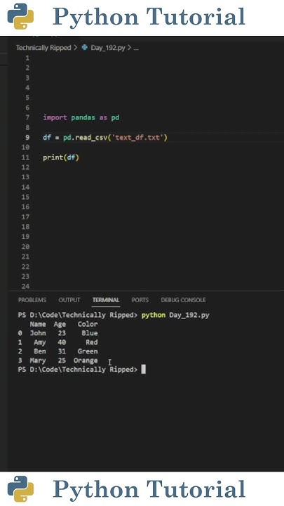Creating Dataframes From Text Files With Pandas | Python Tutorial - YouTube