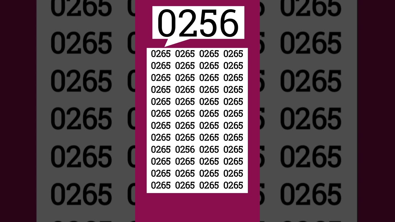 How fast did you locate the hidden 0256? #fypシ゚viral #fypviral #fyp #iqtest #shorts #eymath