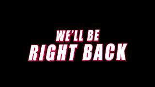 Celebrity we'll be right back pink text animation on black background for streaming break Net Worth