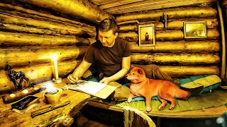 A cozy night in my dugout in the wild forest. Came to the forest and stayed overnight