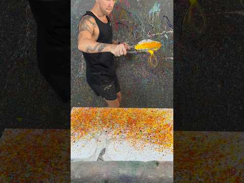 Ashvin Harrison Artist Painting A Tree In Charcoal And Acrylic On Canvas