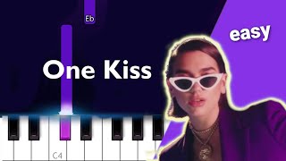 Calvin Harris, Dua Lipa - One Kiss   EASY PIANO TUTORIAL