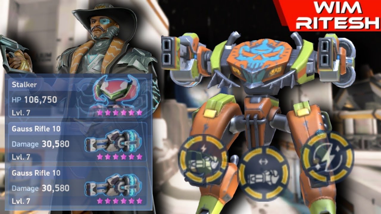 Stalker With Gauss Rifle 10 Maxed Pilot Maverick Mech Arena YouTube