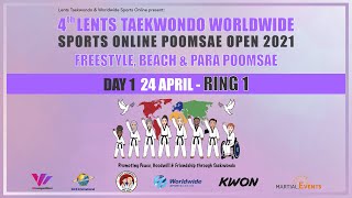 DAY 1 / RING 1  4th Lents Taekwondo Worldwide Sports Online Poomsae Open 2021