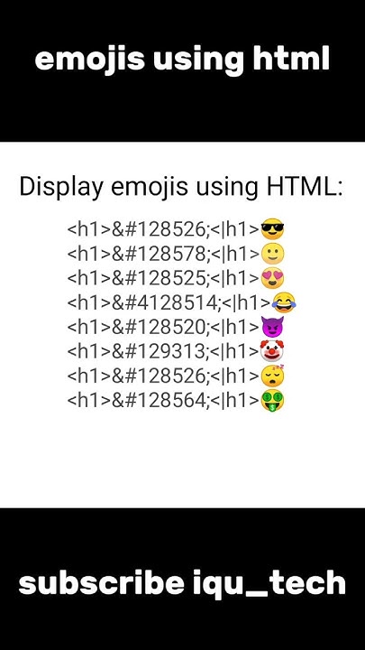 diaplay emojis using html code#emojis#html#htmlcode#htmlcoding# ...