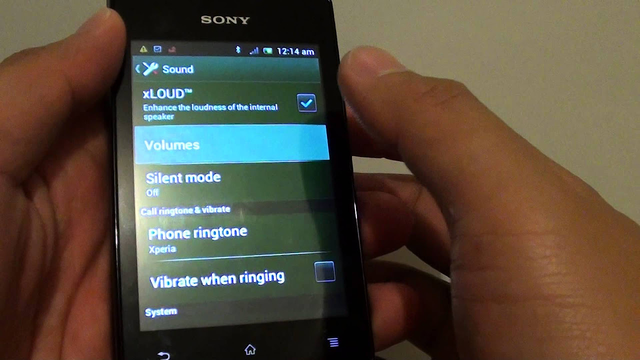 Sony Xperia E: How to Change Master Volume (Media, Music, Notifcations, Alarms)