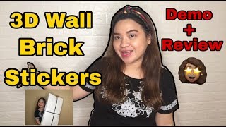 How to install 3D Wall Foam Brick Stickers/ My youtube Background/Mura na maganda pa 😍