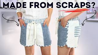 Making stylish shorts out of linen fabric scraps!
