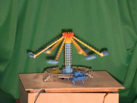 HO scale 3d printed, computer controlled carnival ride model.