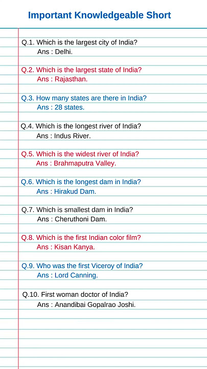 Which is the largest city of India? | General Knowledge Questions and Answers  #knowledge  #shorts