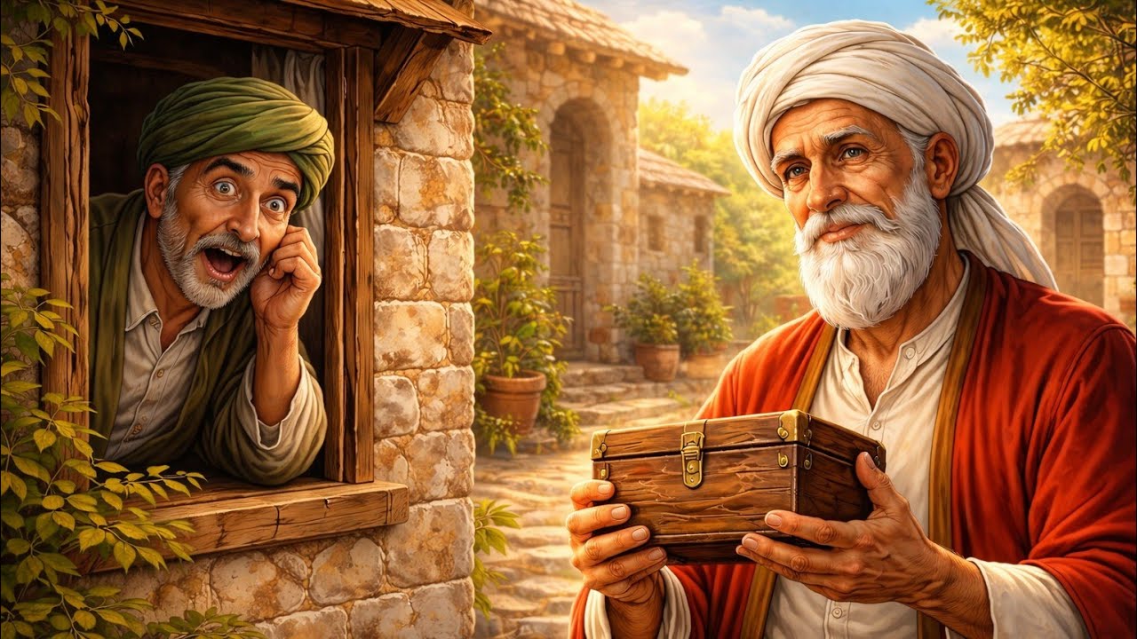 حيلة جحا العبقرية للتخلص من الجار الفضولي😂😂...لن تصدق حيلته | قصص جحا للنوم 