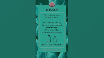 Logic puzzle 1: Measure 6 liters by 4 and 9 liters bootle #riddles #puzzle #dailychallenge #iqtest