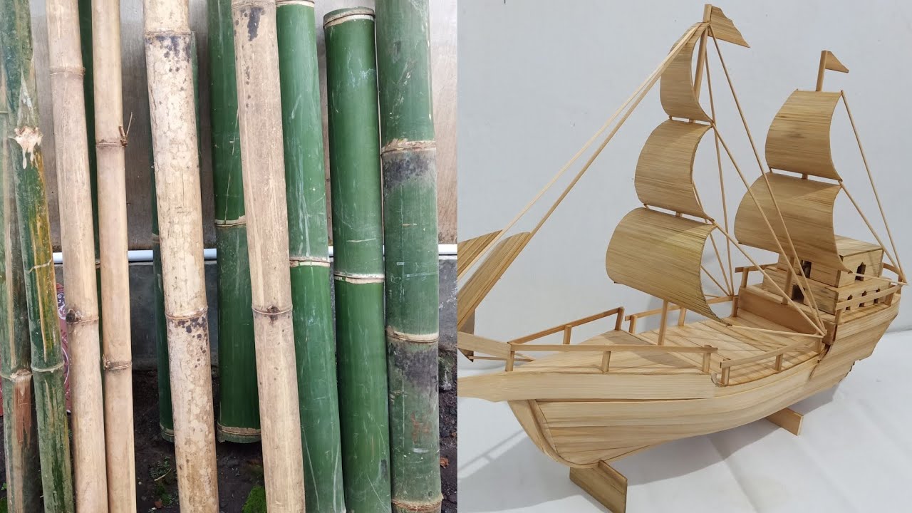 Miniatur kapal laut dari  bambu  miniature ship from 