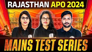 Rajasthan APO 2024 | Mains Test Series Launch 🔥| RPSC APO Preparation | Judiciary By PW