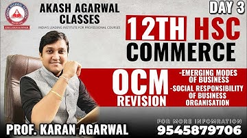 12TH HSC COMMERCE | OCM REVISION | CHAPTER 5 & 6 | PROF. KARAN AGARWAL