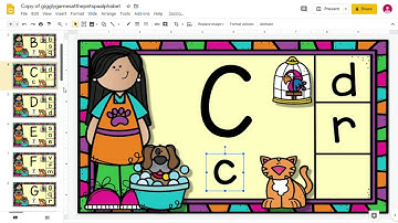 Giggly Games At The Pet Spa Alphabet Lowercase Uppercase Game GOOGLE SLIDES