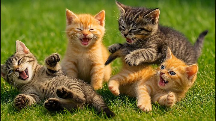 Video 10858971: cat compilation adorable kittens, cat kitten funny compilation, kitten rolling, kitten happy