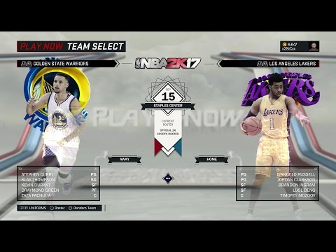 NBA 2K17 - PS4 Gameplay - Play Now - Golden State Warriors Vs Los Angeles Lakers [1080p60]