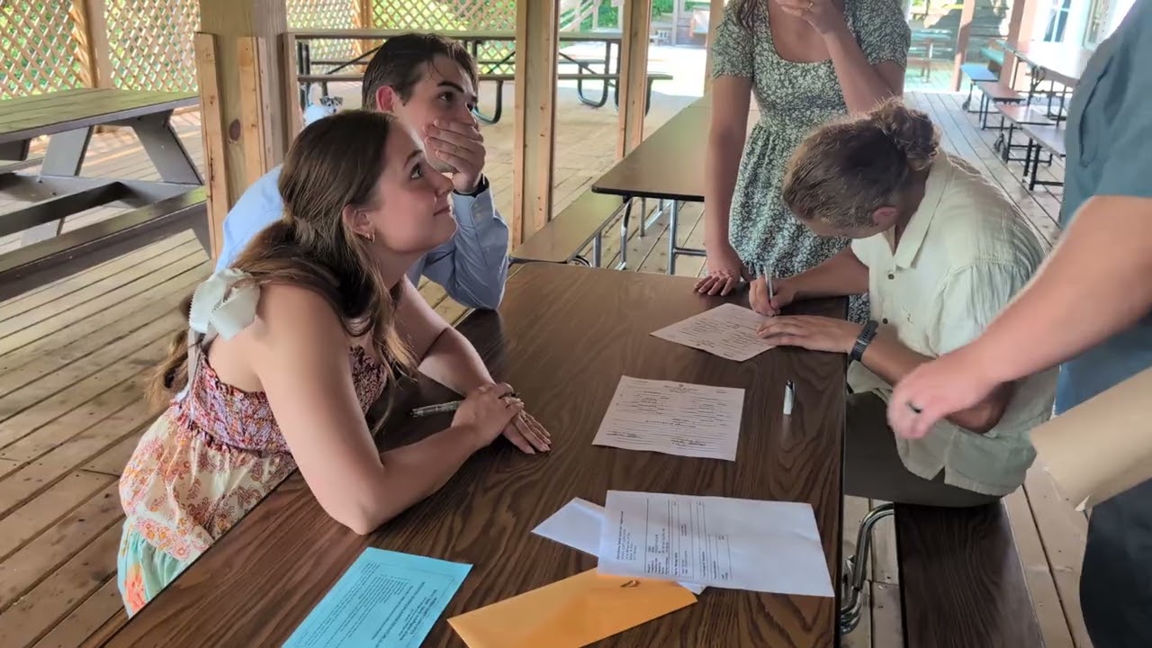 Signing marriage license w Joel and Ella 