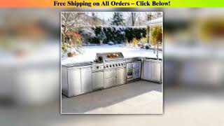 Professional Outdoor Kitchen For Patio Garden Stainless Steel Cabinet With Built Barbecue Grill