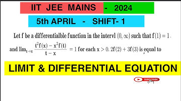 Let f be a differentiable function in (0,infinite)such that f(1)=1,lim t-x t2 f(x) -x2f(t)/(t-x)=1