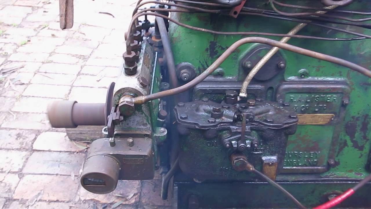 Lister JP4 or 38/4 diesel stationary engine first run YouTube