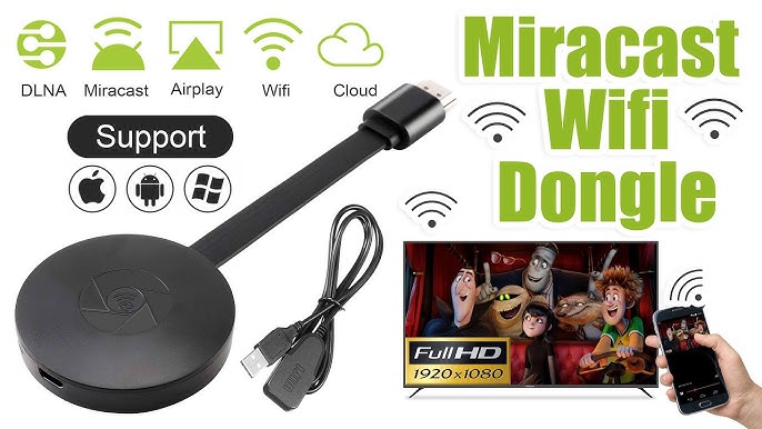 Wireless HDMI Display Receiver Adapter by OREI, WiFi Screen Mirroring  Solution Miracast Airplay Dongle Upto 100 feet  iPhone/iPad/Android/Mac/Windows Streaming Screen to TV/Projector/Monitor  (1080p) 