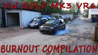 VW GOLF 3 VR6 BURNOUT COMPILATION !