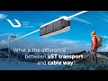 What is the difference between uST Transport and cableway?