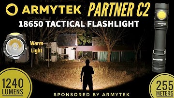 Armytek Partner C2 - Tactical Flashlight,1240 lumens, Warm Light Version