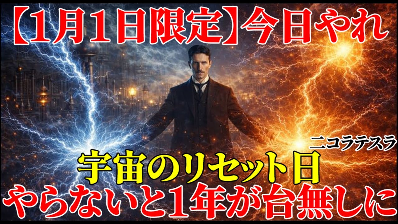 【二コラ・テスラ】1月1日限定、今日やらないと1年が台無しに｜テスラが発見した宇宙のリセット日。｜周波数｜名言｜偉人｜成功哲学｜人生