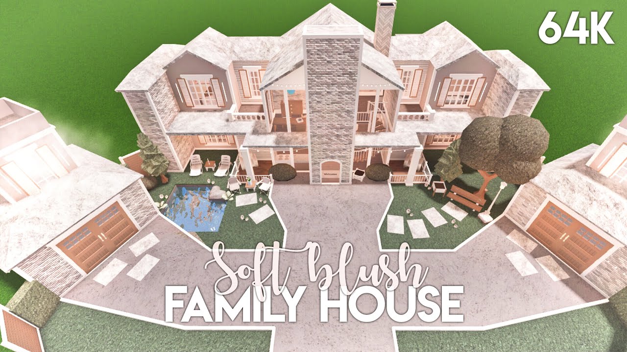 Soft Blush Family House | Bloxburg Build - YouTube