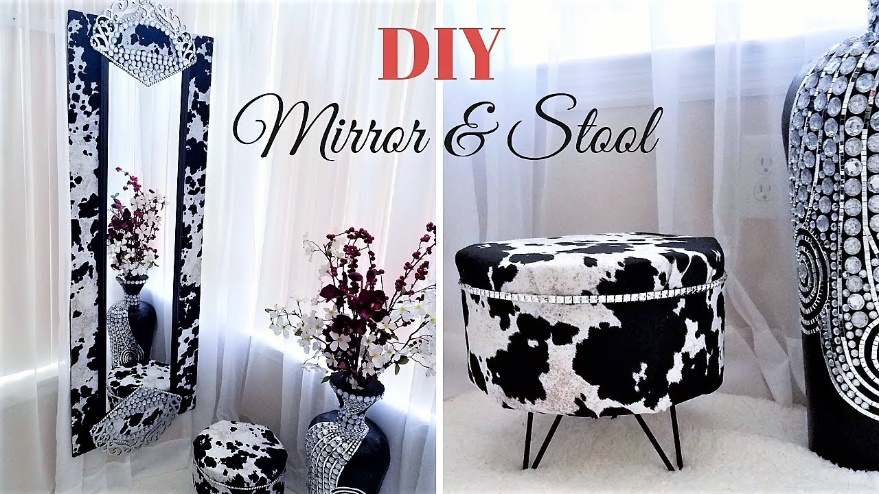 How To Diy The Perfect Mirror Stool Set For A Powder Room Home Decorating Idea 2019