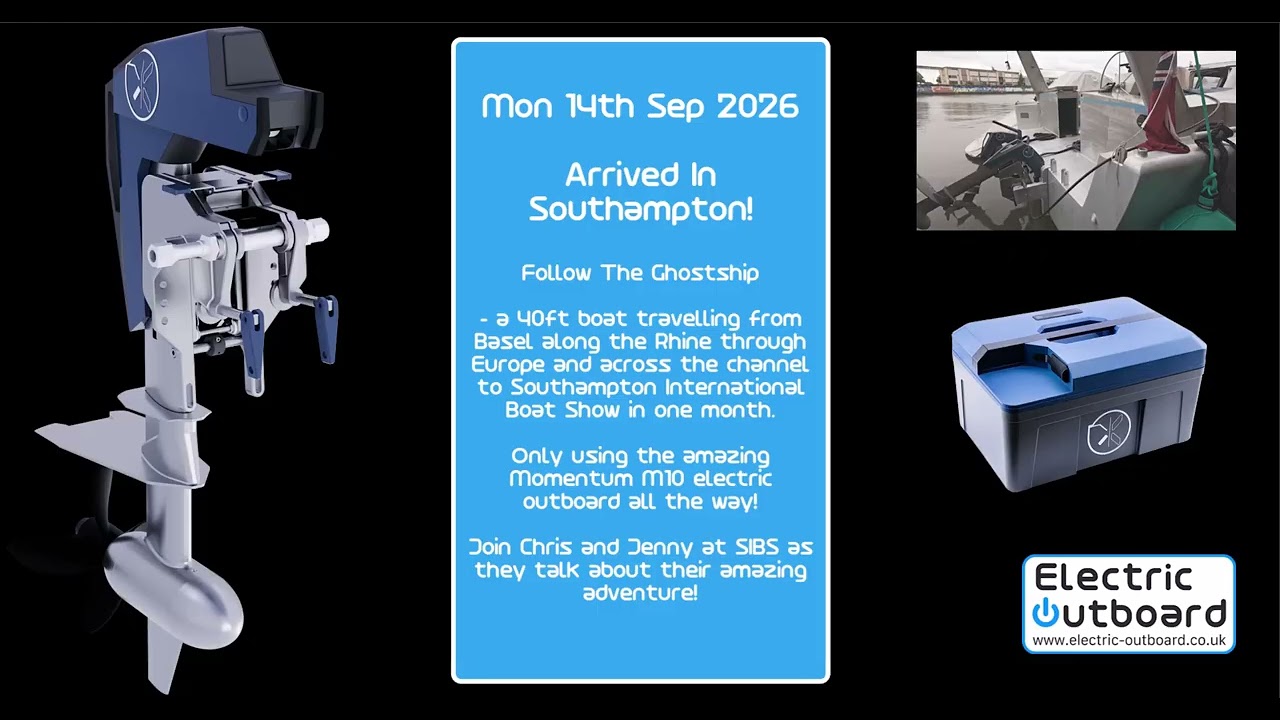 Ghostship arrives! 837 miles using Momentum M10 electric outboard! #electricoutboard #electricboat