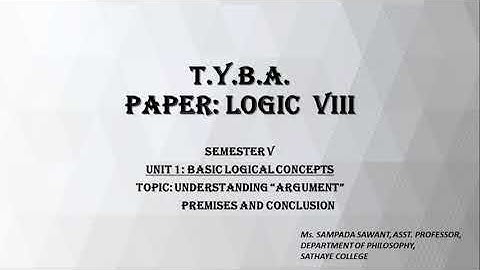 Understanding Arguments, Premises, Conclusion