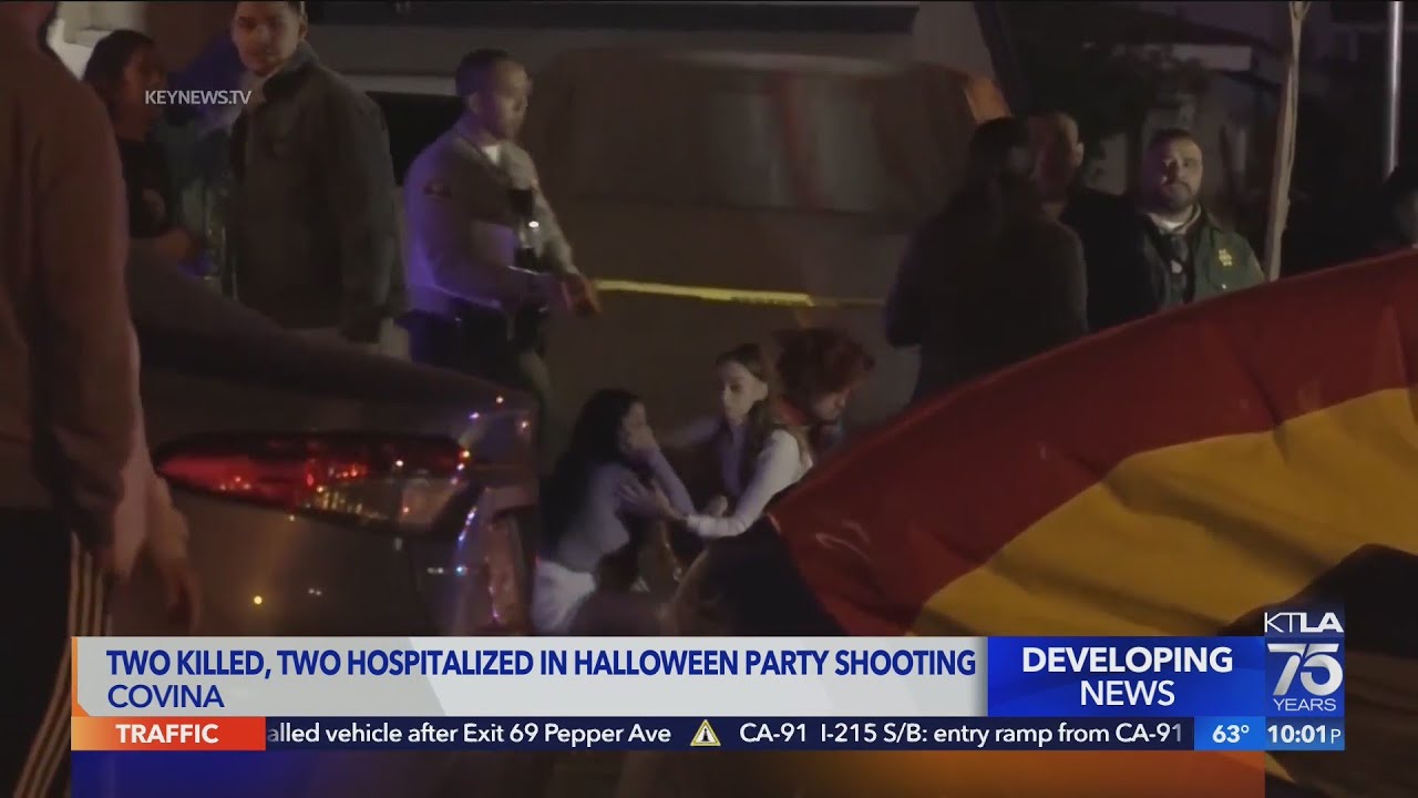 2 killed, 2 hospitalized in Halloween party shooting in Covina - YouTube
