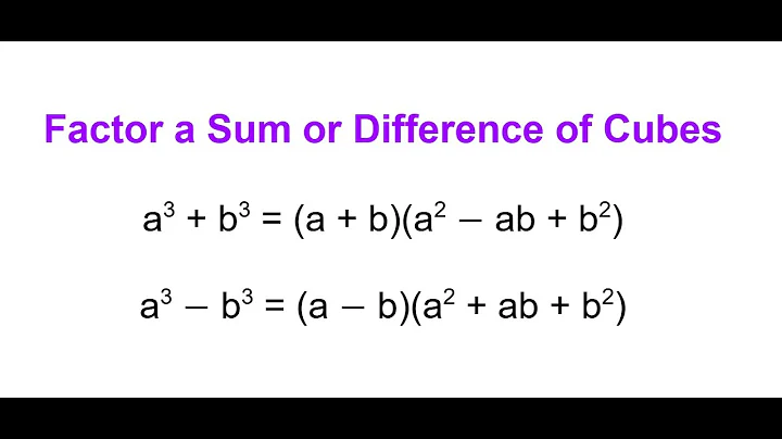 Factor a Sum or Difference of Cubes