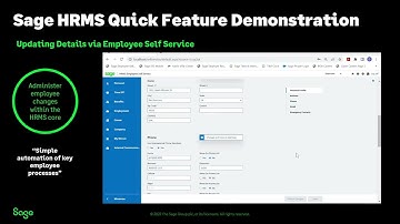 Sage HRMS Quick Feature Demonstration - Updating Details in Employee Self Service