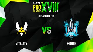 Vitality vs Monte | Карта 1 Anubis | ESL Pro League Season 18