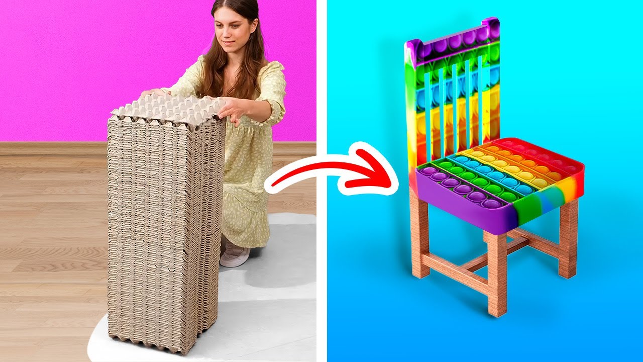 DIY EGG TRAY CHAIR || Cheap And Fantastic Home Decor DIYs And Furniture With Cardboard And Egg Tray