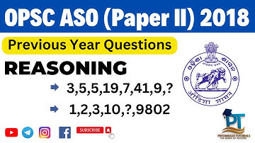 OPSC ASO Paper II (REASONING AND MENTAL ABILITY) 2018 || IN ODIA LANGUAGE