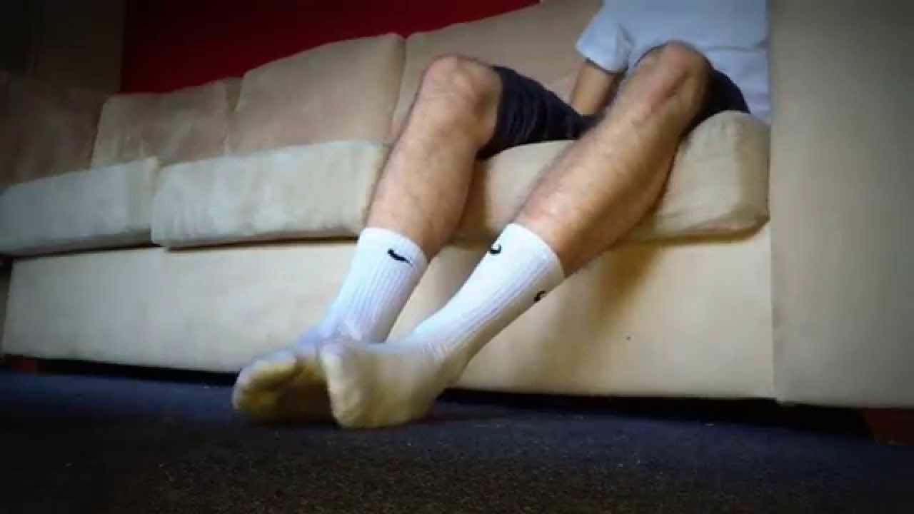 Young Male In Sweaty White Nike Socks And Nike Sb Sneaks Youtube