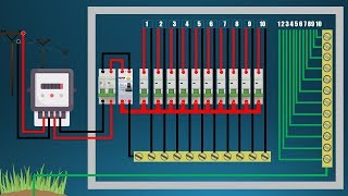 singele phase DB wiring diagram single phase meter wiring diagram  energy meter and MCB board