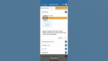 Using Quick Send from the Tendant Home Screen to send your vCard