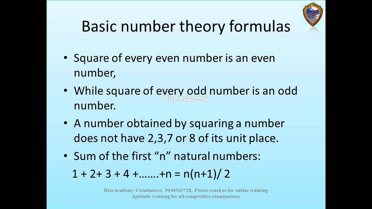 Basic Number theory formula || Number System - YouTube