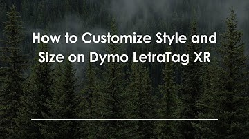 How to Customize Style and Size on Dymo LetraTag XR