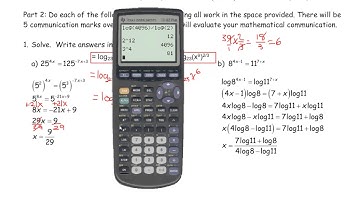 MHF4U Unit 7 Review MHR  Exponential and Logarithmic Equations Answers