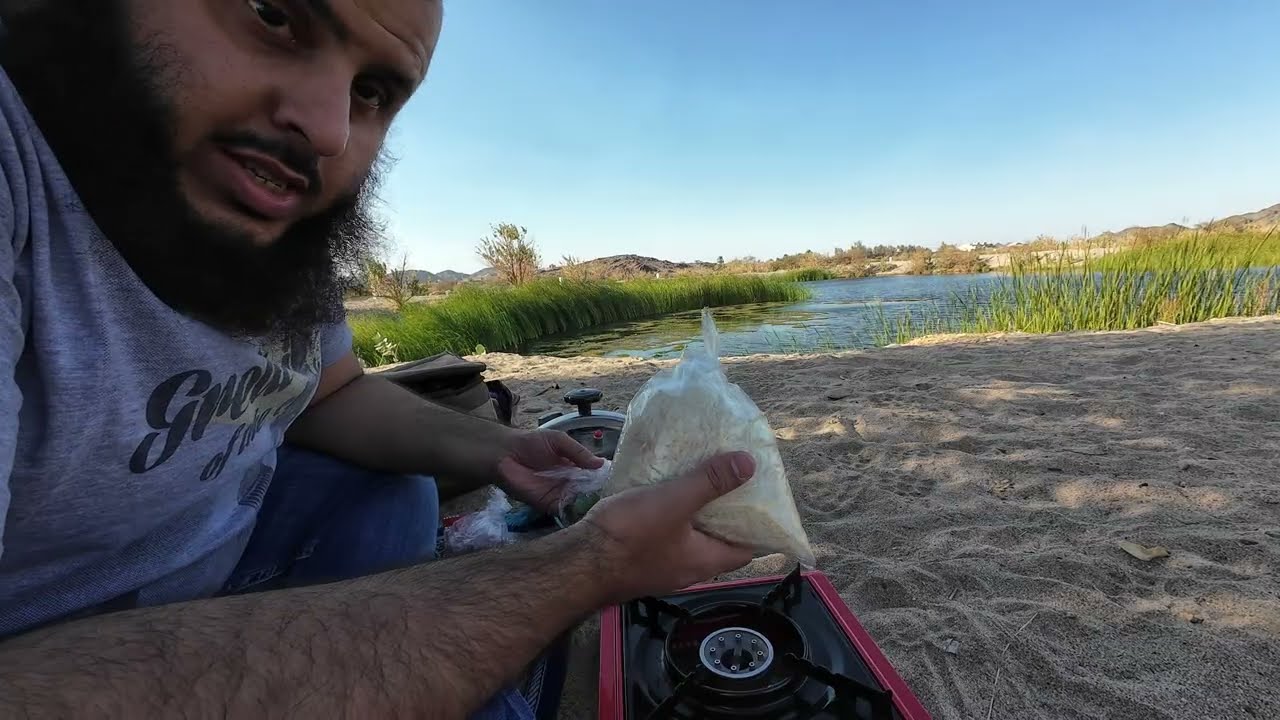 جلسة رايقة + كبسة حاشي 🔥 كشتة برية قرب سد الملك فهد