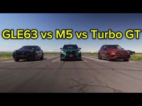 Ultimate SUV Drag Race: Mercedes AMG GLE 63 vs Porsche Cayenne Turbo GT vs BMW M5 Competition